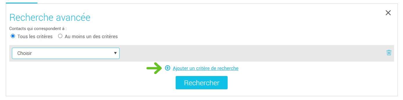 Pour ajouter un autre critère de recherche