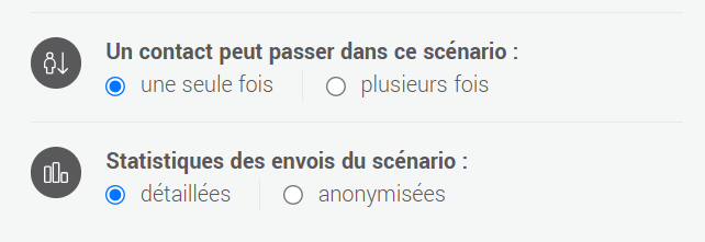 Nombre de fois qu'un contact peut passer dans le scénario et statistiques